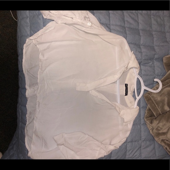 Brandy Melville Sheer Collared Top - Picture 2 of 3